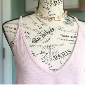 LOFT Gold Chain Necklace with Pearl and Blush Gem Accents